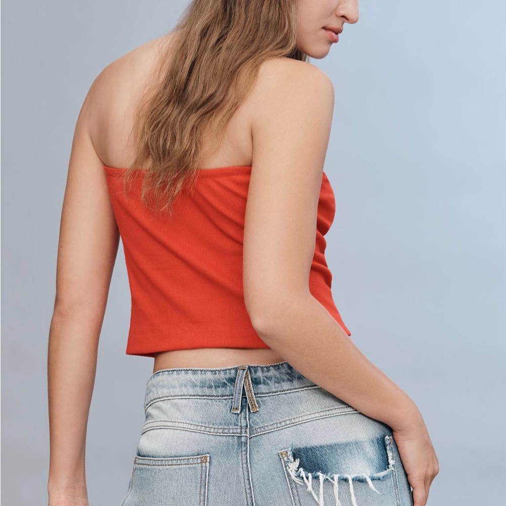 Anthropologie Women's Strapless True Red Tube Top - Picture 4 of 4